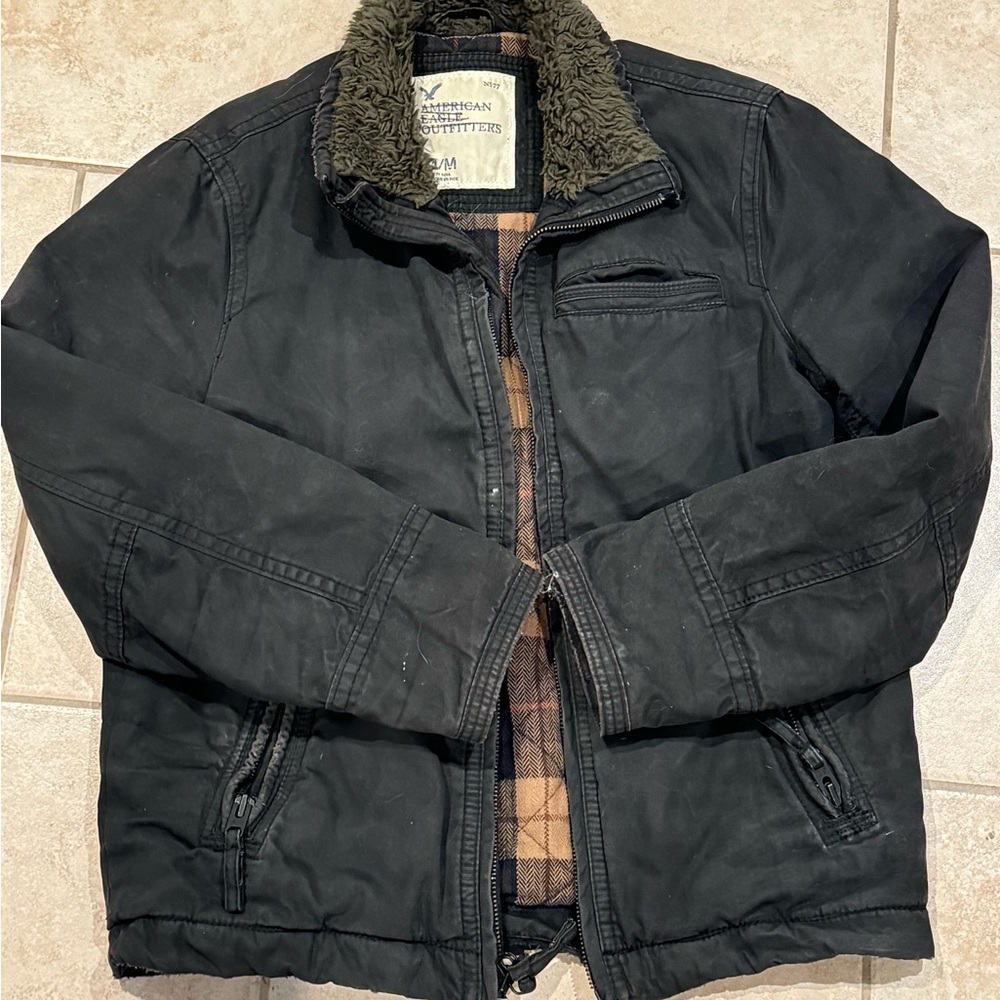 American Eagle Outfitters Black Rugged Military Jacket